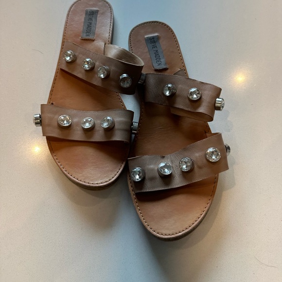 Steve Madden Jeweled Sandal in Nude - Picture 1 of 2